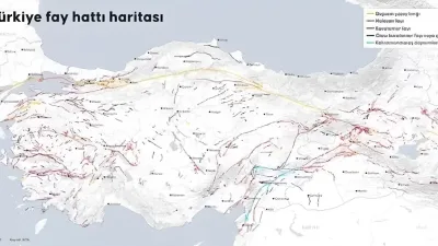 Maden Tetkik Arama Genel Müdürlüğü’nün (MTA) güncellediği diri fay haritası,