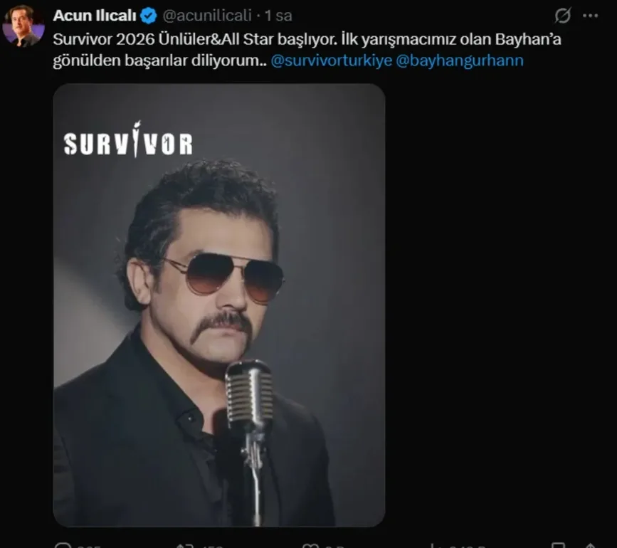 TV8’in popüler yarışması Survivor 2026’nın ilk yarışmacısı belli oldu. Acun