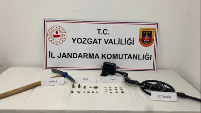 Yozgat’ın Akdağmadeni ilçesinde izinsiz kazı yaptığı tespit edilen bir kişi,