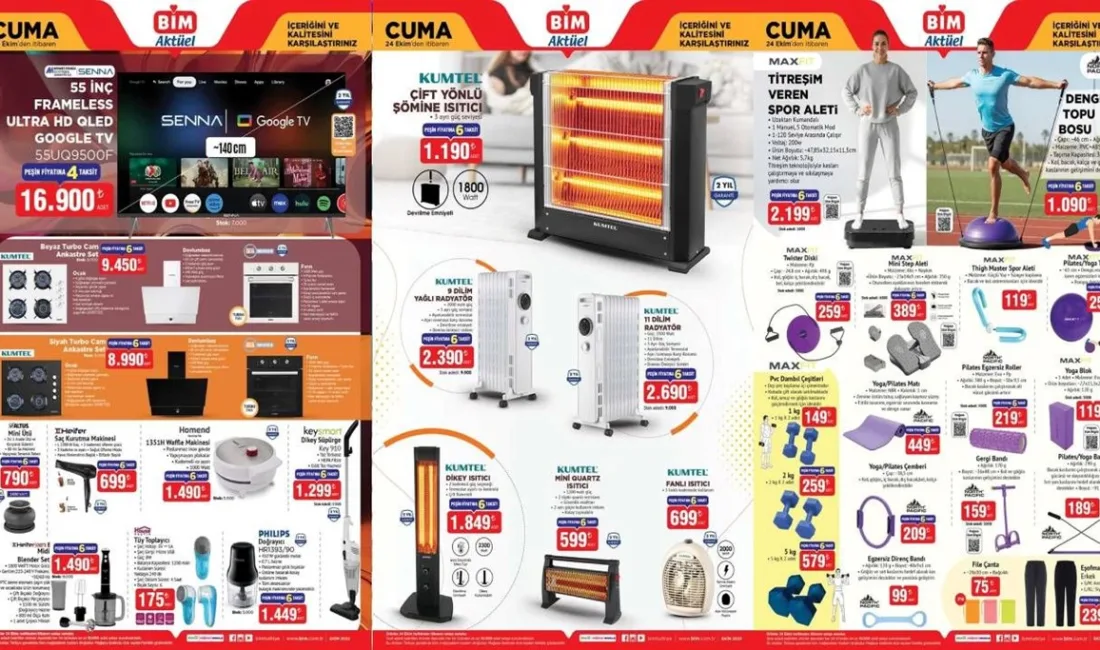 BİM marketlerinin 24 Ekim Cuma gününe özel aktüel ürün kataloğu,