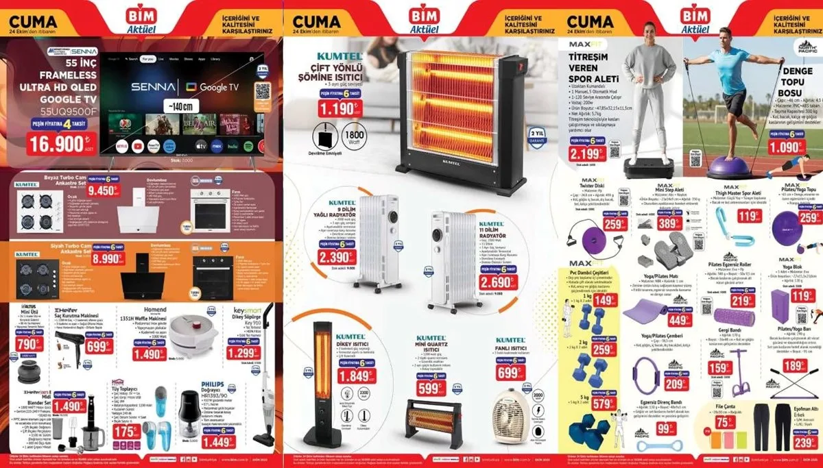 BİM marketlerinin 24 Ekim Cuma gününe özel aktüel ürün kataloğu,