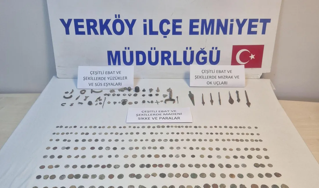 Yerköy İlçemizde tarihi eser kaçakçılığına yönelik düzenlenen operasyonda 384 parça