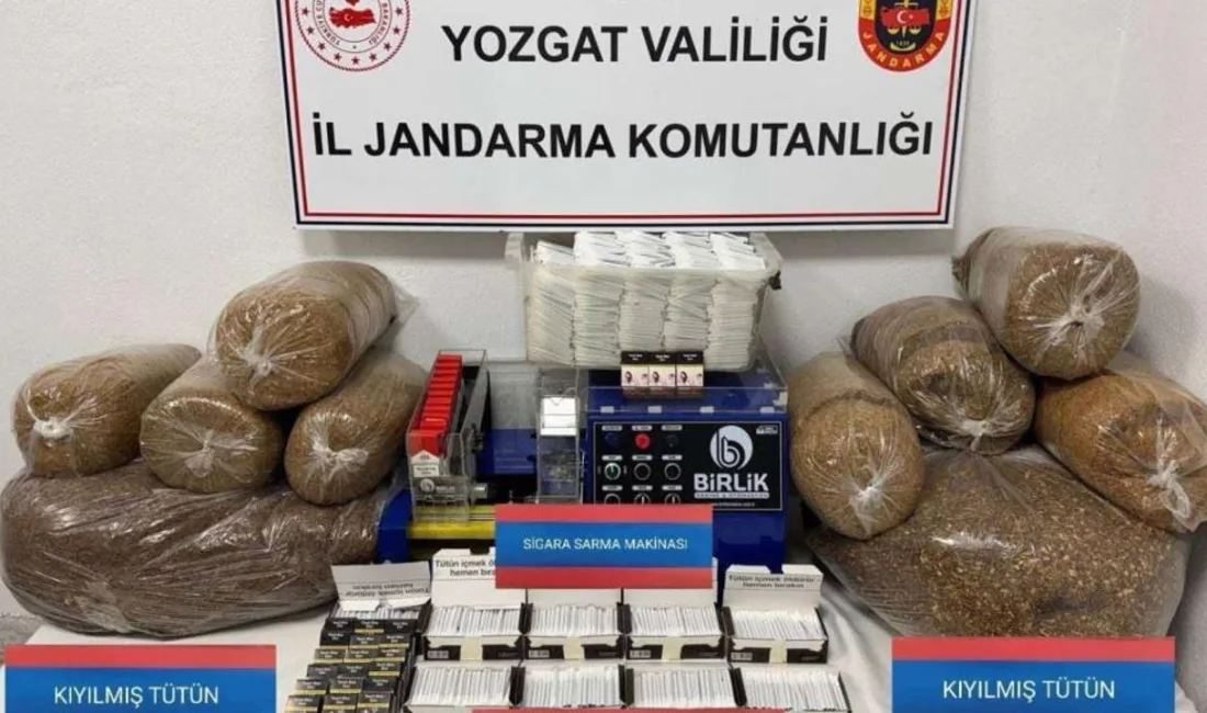 Yozgat'ın Akdağmadeni ilçesinde Jandarma ekipleri, bir tütüncü dükkanında gerçekleştirdiği operasyonda