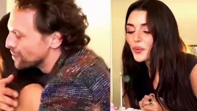 Hande Erçel, yeni projesinin setinde partneri Metin Akdülger’in hazırladığı sürpriz