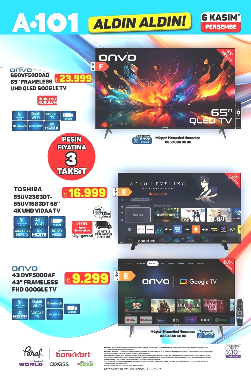 A101, 6 Kasım 2025 tarihli aktüel ürün kataloğunu yayınladı. Bu