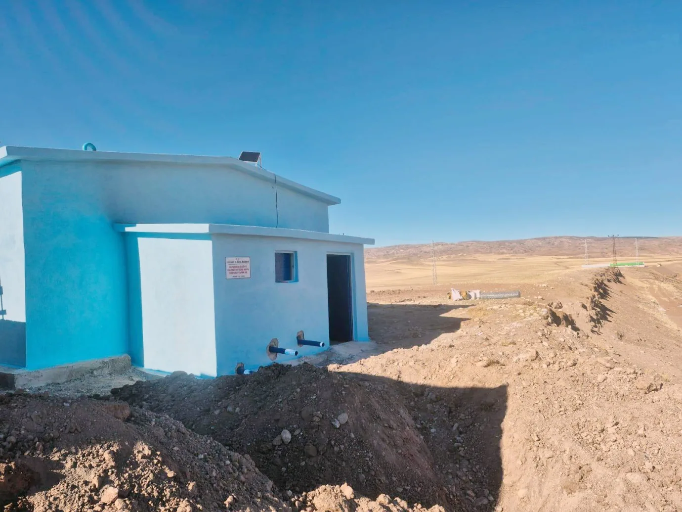 Yozgat'ın Musabeyli Köyü'nde inşa edilen 100 metreküplük içme suyu deposu,