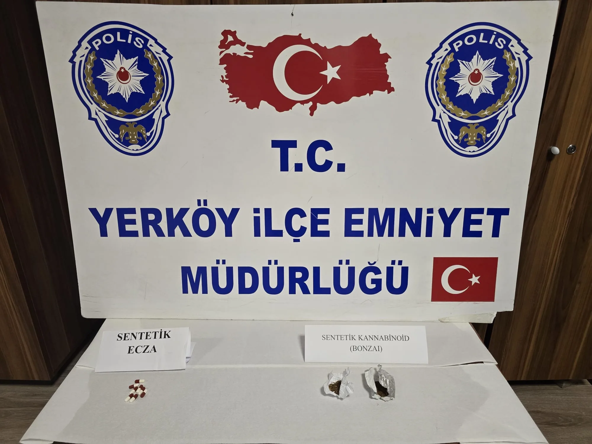 Yerköy İlçe Emniyet Müdürlüğü ekipleri tarafından gerçekleştirilen uyuşturucu operasyonu sonucu
