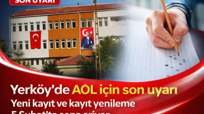 Yerköy Halk Eğitimi Merkezi Müdürlüğü, Açık Öğretim Lisesi 2025-2026 Eğitim
