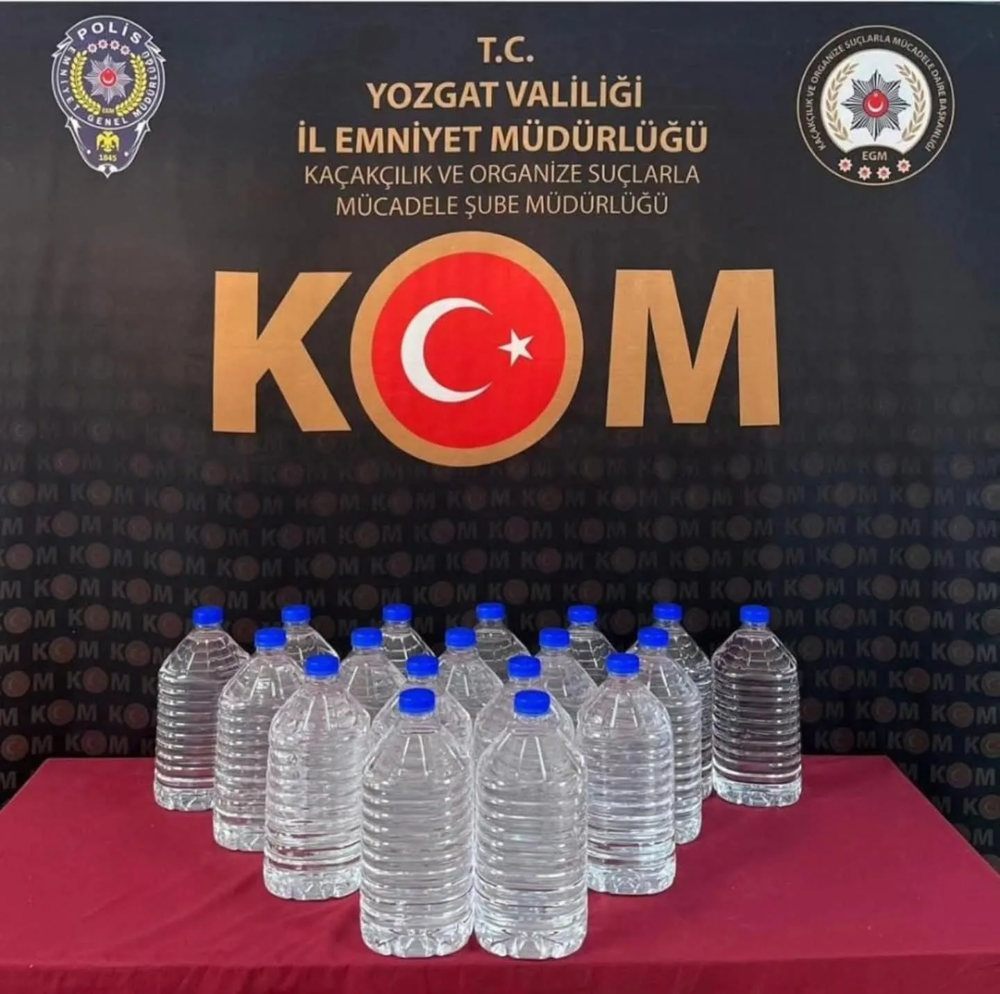 Yozgat Emniyet Müdürlüğü, Yerköy ilçesinde gerçekleştirdiği operasyonda 100 litre kaçak