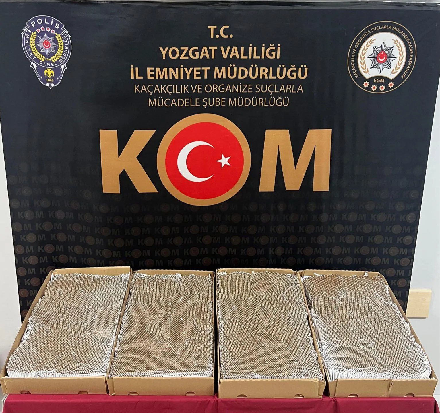 Yerköy’de KOM ekiplerinin kargo gönderisine yönelik yaptığı operasyonda 20 bin