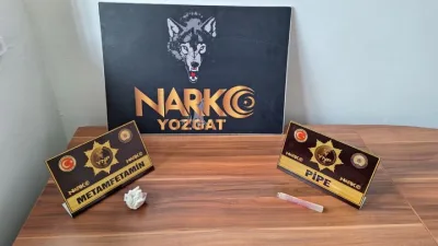 Yerköy’de narkotik ekipleri tarafından gerçekleştirilen müşterek operasyonda durdurulan araçta metamfetamin