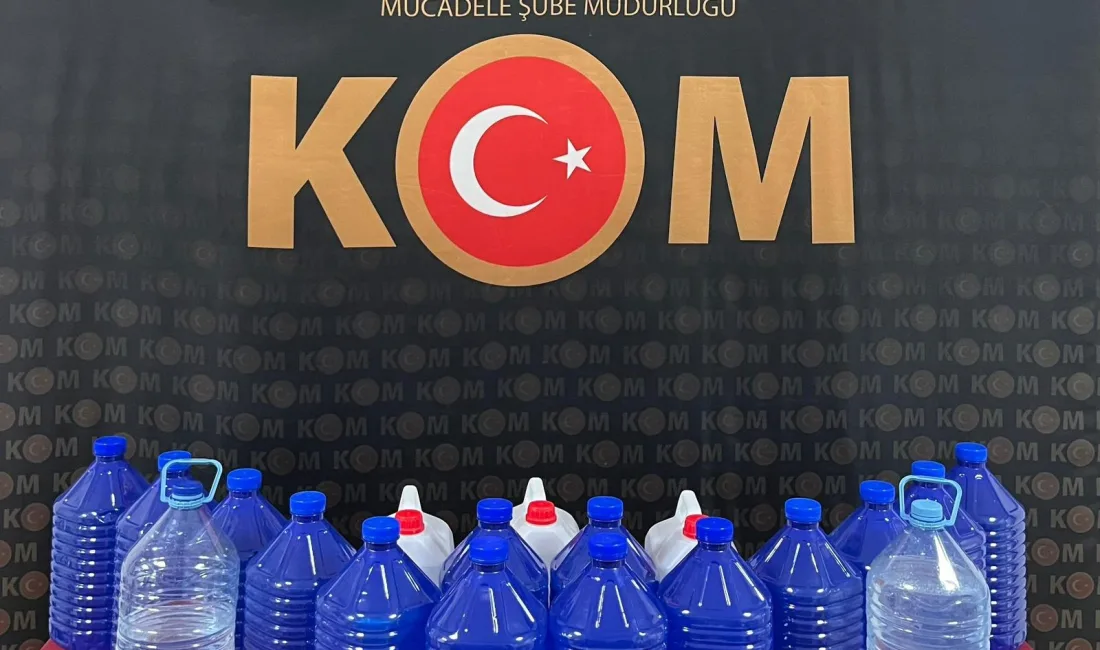 Yerköy’de KOM Şube Müdürlüğü ekiplerince düzenlenen operasyonda 85 litre etil