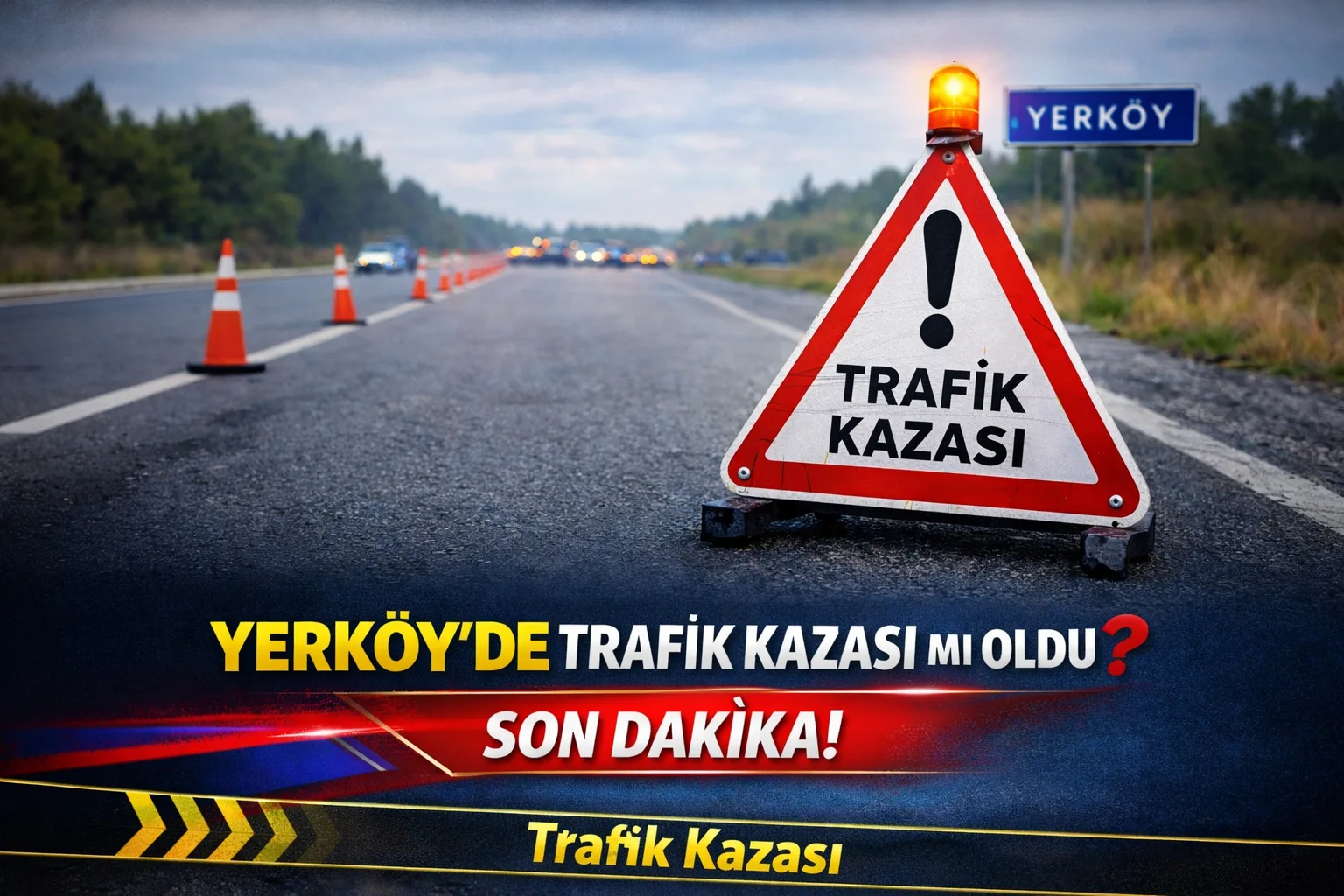 Yerköy–Kırıkkale yolunda kontrolden çıkan bir otomobil orta refüjü aşıp karşı