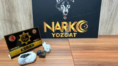 Yozgat’ta narkotik ekiplerinin gece saatlerinde düzenlediği operasyonda durdurulan araçta 19