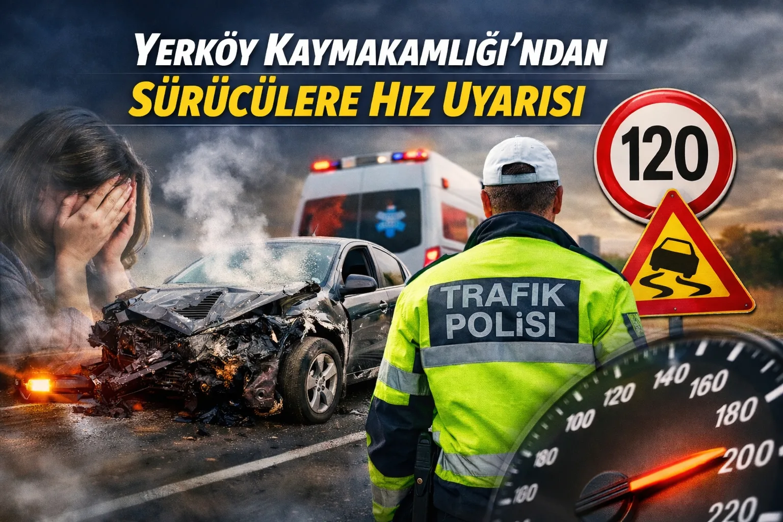 Yerköy Kaymakamlığı, aşırı hızın geri dönüşü olmayan acılara yol açabileceğine