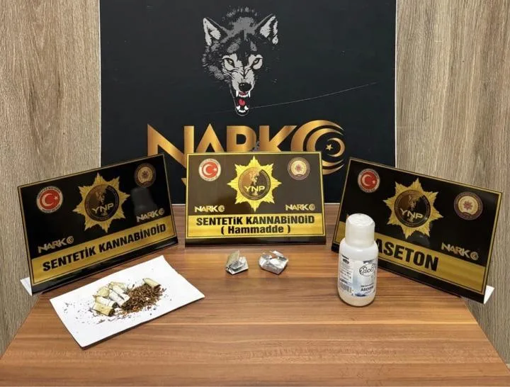 Yerköy ilçesinde YHT İstasyonu’nda narkotik ekiplerince düzenlenen operasyonda bonzai ve