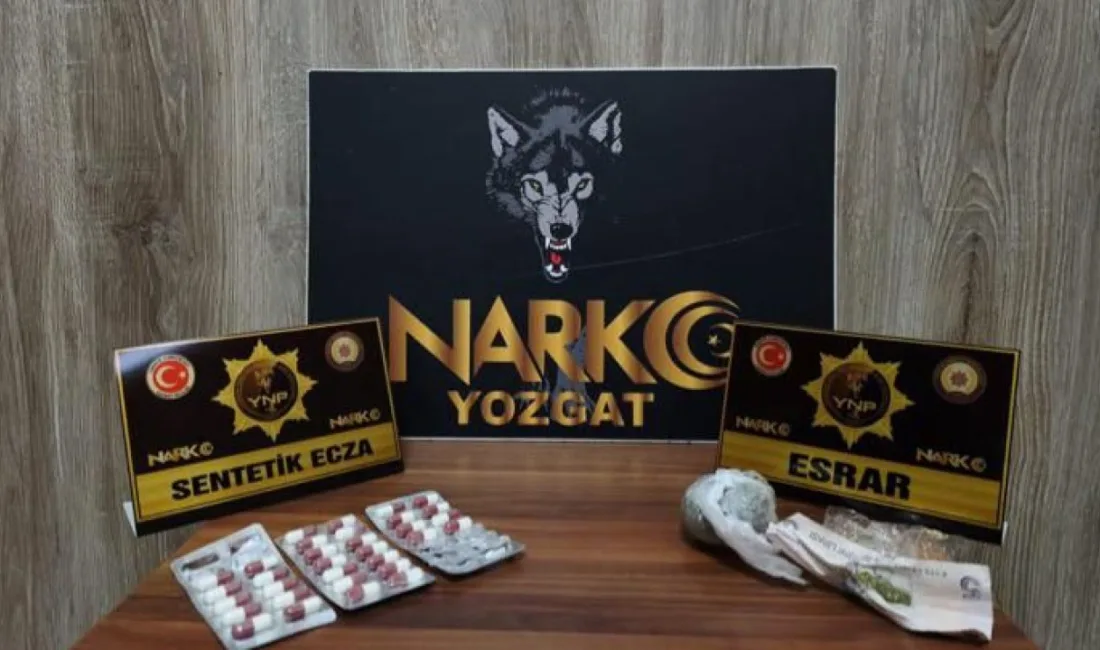 Yerköy ilçemizde durdurulan araçta 32 adet sentetik ecza hap ve