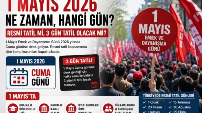 2026 yılında 1 Mayıs Emek ve Dayanışma Günü Cuma gününe