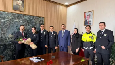 Çiçekdağı İlçe Emniyet Amirliği personeli, Polis Haftası kapsamında Kaymakam Durdu
