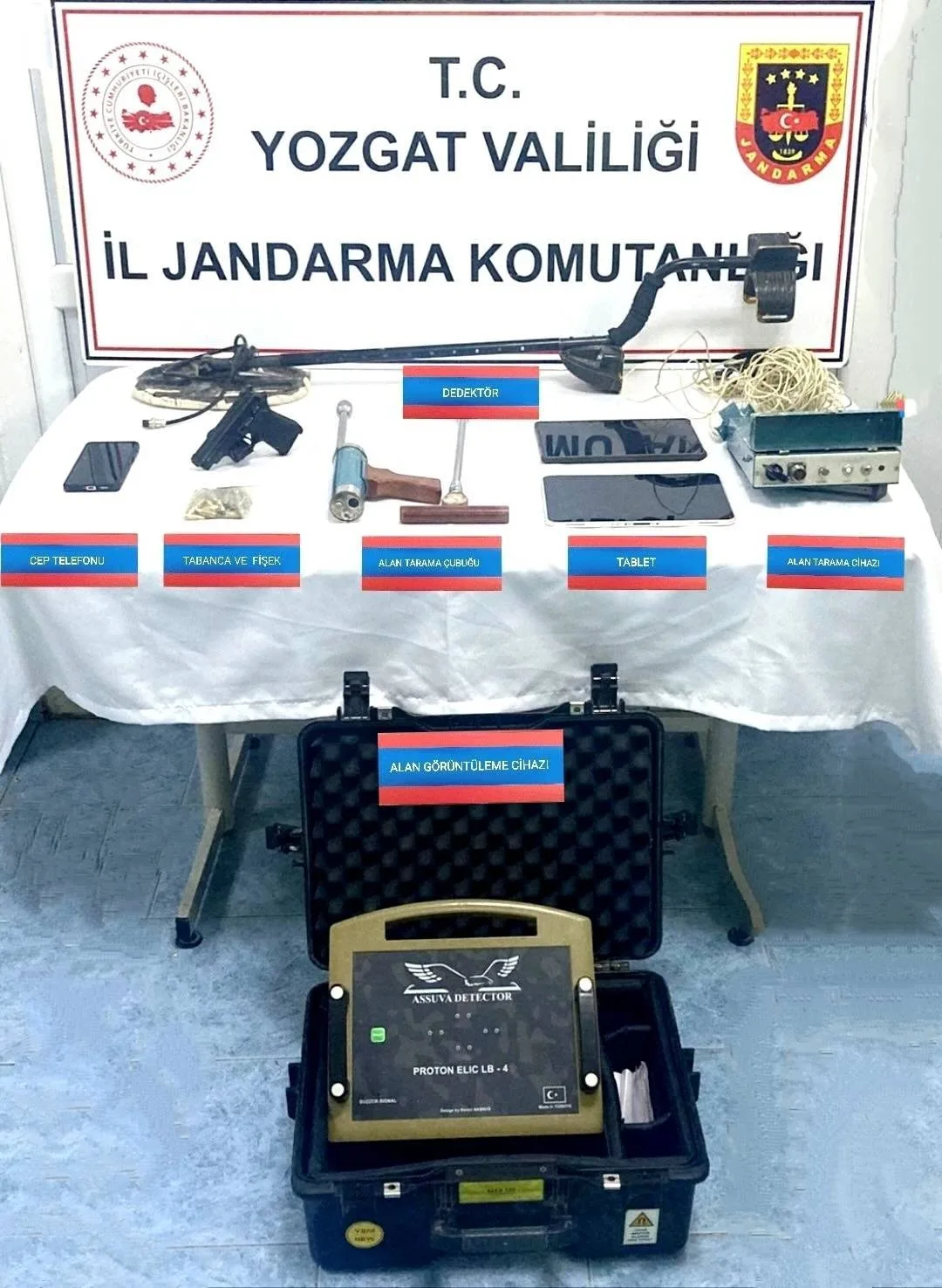 Yozgat İl Jandarma Komutanlığı ekipleri, Yerköy’de izinsiz kazı yapan şüphelilere