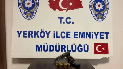 Yerköy’de polis ekiplerinin düzenlediği operasyonda, bir ikamette yapılan aramada ruhsatsız