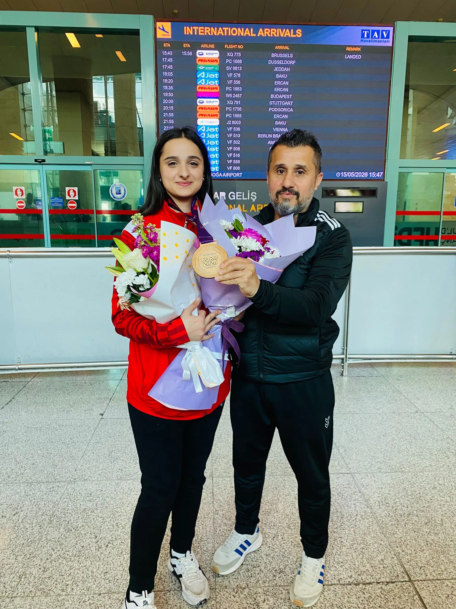 Avrupa üçüncüsü Yerköylü milli sporcu Tuane Çelik Ankara’da karşılandı