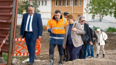 Yozgat'ın Yerköy ilçesinde kütüphane inşaatı sürüyor.