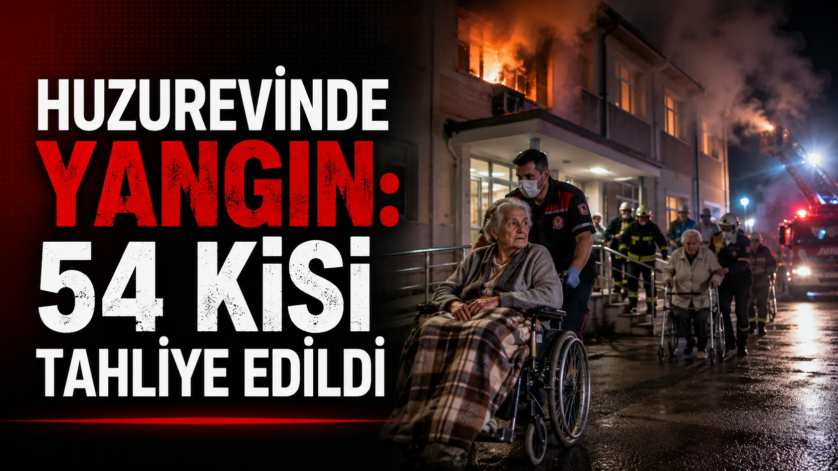 Huzurevinde çıkan yangın sonrası 54 yaşlı vatandaş güvenli bölgelere tahliye