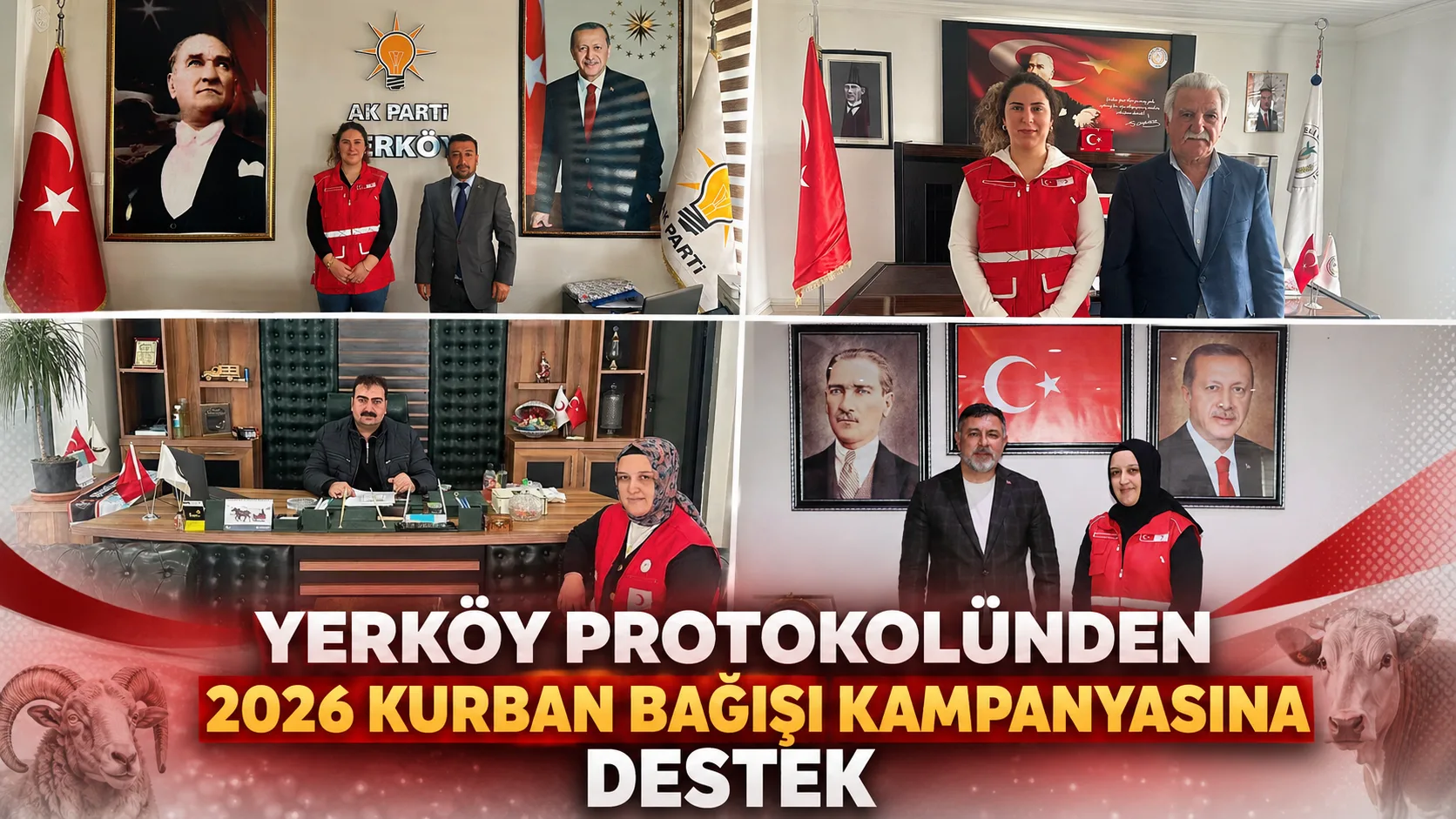 Yerköy’de belediye başkanları, siyasi parti temsilcileri ve kooperatif yöneticileri, Türk