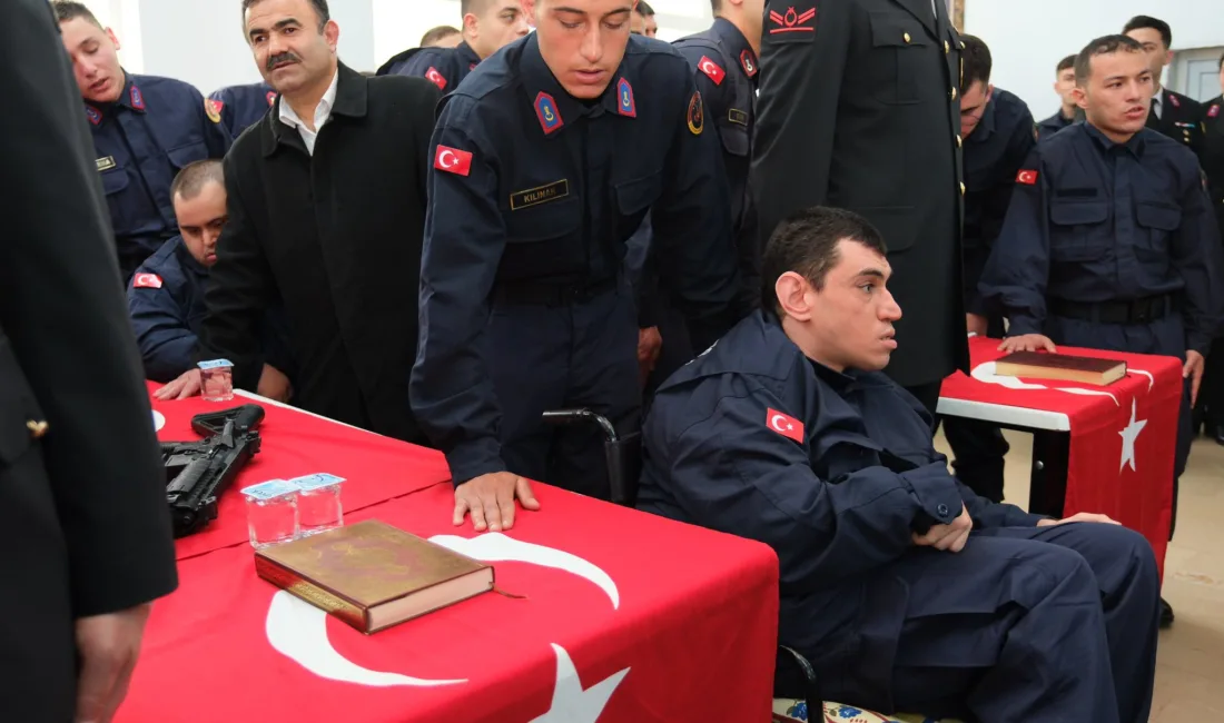 Yozgat İl Jandarma Komutanlığında engelli bireylere yönelik temsili askerlik töreni