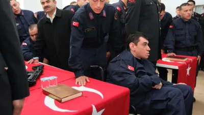 Yozgat İl Jandarma Komutanlığında engelli bireylere yönelik temsili askerlik töreni