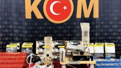 Yozgat'ın Yerköy ilçesinde düzenlenen operasyonda, kaçak makaron, tütün ve sigara