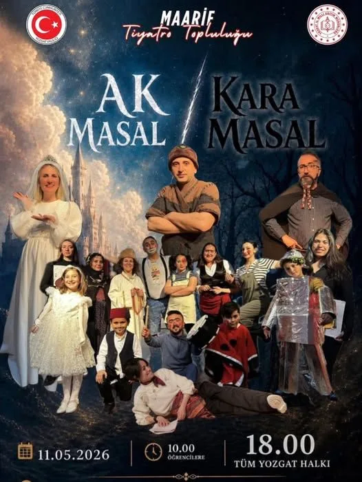 Yozgat’ta Maarif Tiyatro Topluluğu, “Ak Masal Kara Masal” adlı tiyatro
