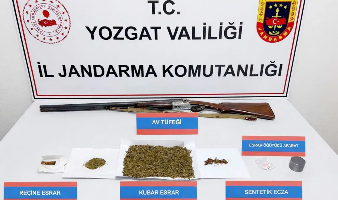 Yozgat İl Jandarma Komutanlığı tarafından düzenlenen operasyonda bir ikamette esrar,