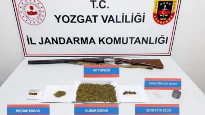 Yozgat İl Jandarma Komutanlığı tarafından düzenlenen operasyonda bir ikamette esrar,
