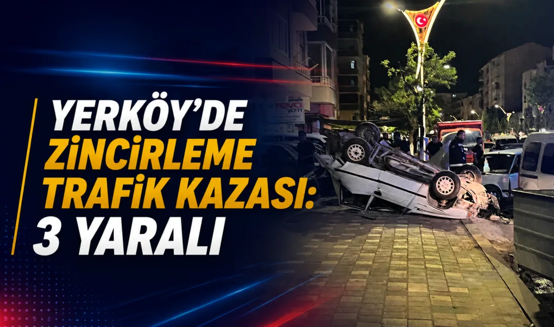 Yozgat'ın Yerköy ilçesinde, Haşim Kılıç Caddesi'nde 4 aracın karıştığı zincirleme