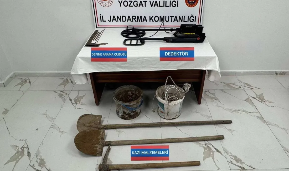 Yozgat'ın Yerköy ilçesinde, jandarma tarafından düzenlenen operasyonda kaçak kazı yapan