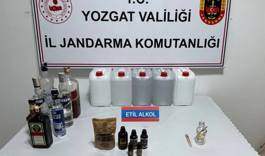Yozgat'ta jandarma ekipleri, kaçak alkol üretimi ve uyuşturucu madde kullanımıyla