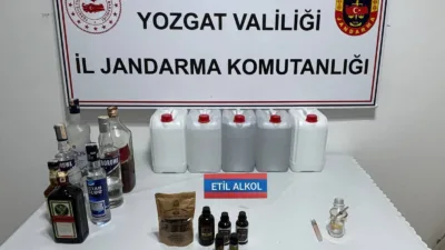 Yozgat'ta jandarma ekipleri, kaçak alkol üretimi ve uyuşturucu madde kullanımıyla