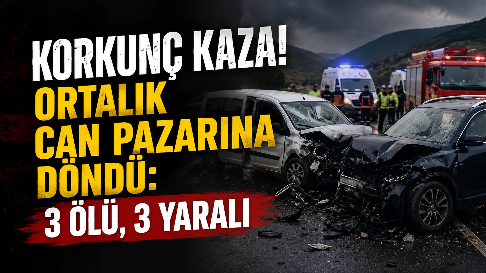 Hafif ticari araç ile SUV tipi aracın çarpışması sonucu ortalık