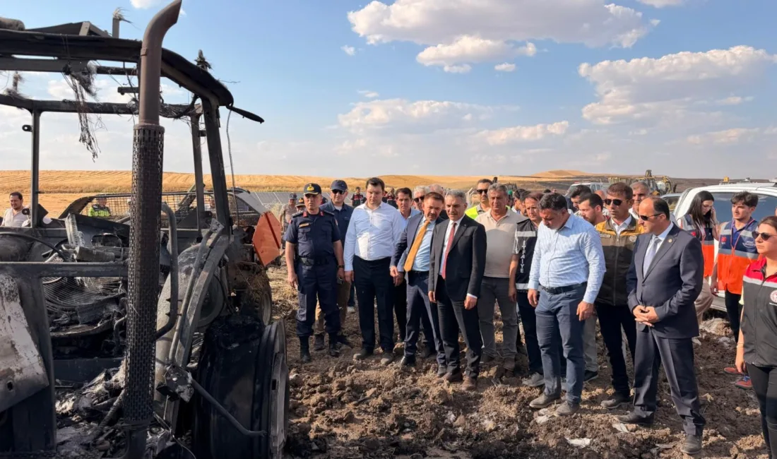 Yozgat Valisi Mehmet Ali Özkan, Yerköy'deki tarla yangınının ardından bölgede