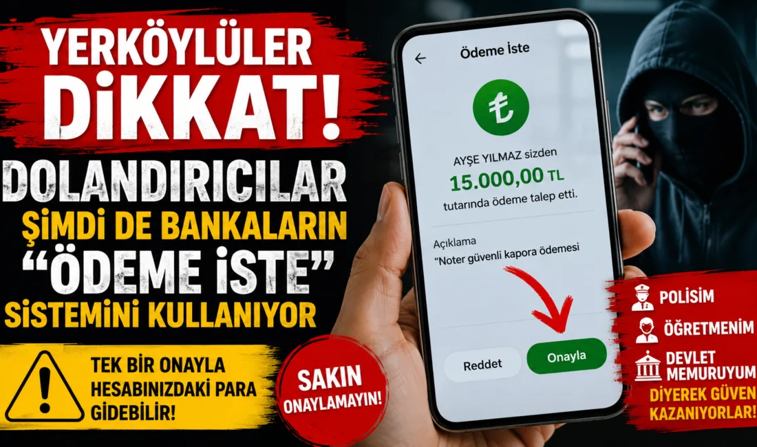 Dolandırıcılar, bankaların "Ödeme İste" özelliğini ve gerçekte bulunmayan "noter güvenli