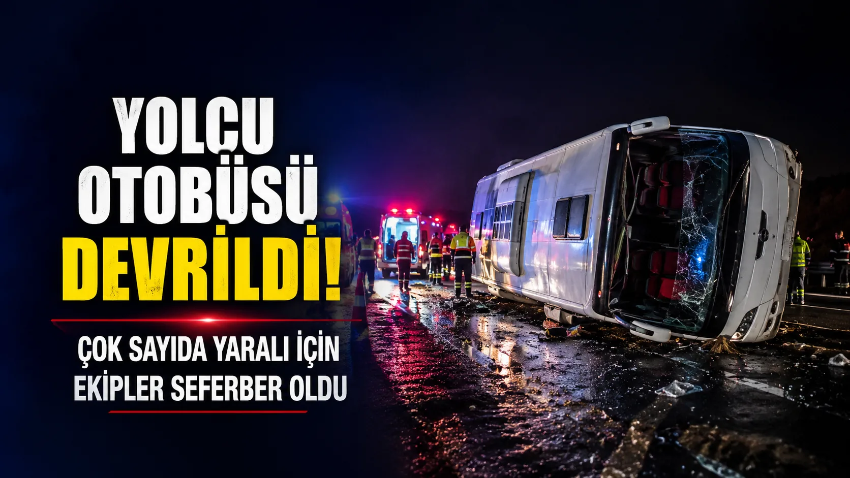 Yolcu Otobüsü Devrildi! Çok Sayıda Yaralı İçin Ekipler Seferber Oldu