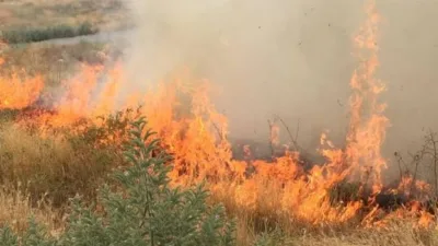 Yozgat'ın Yenifakılı ilçesinde jandarma ekipleri, kuru ot yakan bir kişi