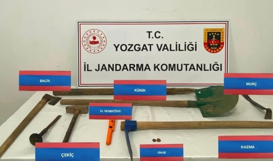 Yozgat'ın Akdağmadeni ilçesinde, jandarma ekipleri tarafından gerçekleştirilen kaçak kazı operasyonunda