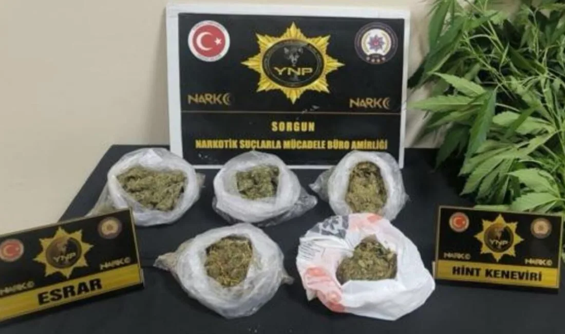 Yozgat İl Emniyet Müdürlüğü, Sorgun ilçesinde düzenlediği uyuşturucu operasyonunda 257,72