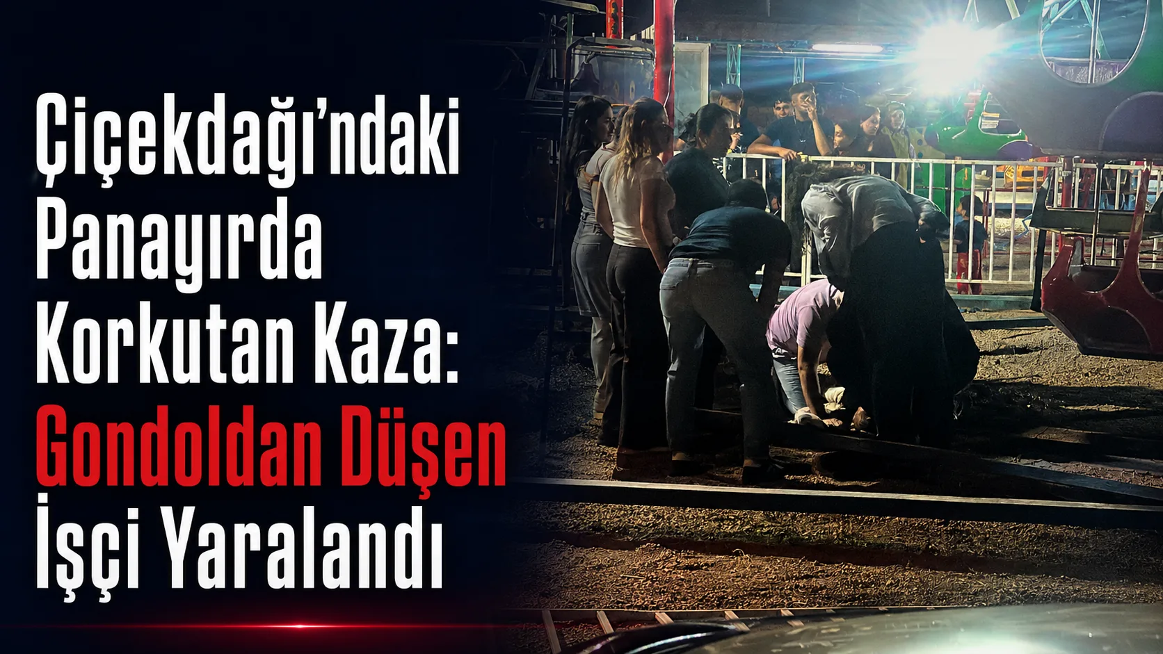 Çiçekdağı’nda bulgur festivali dolayısıyla kurulan panayırda çalışan bir işçi, gondoldan