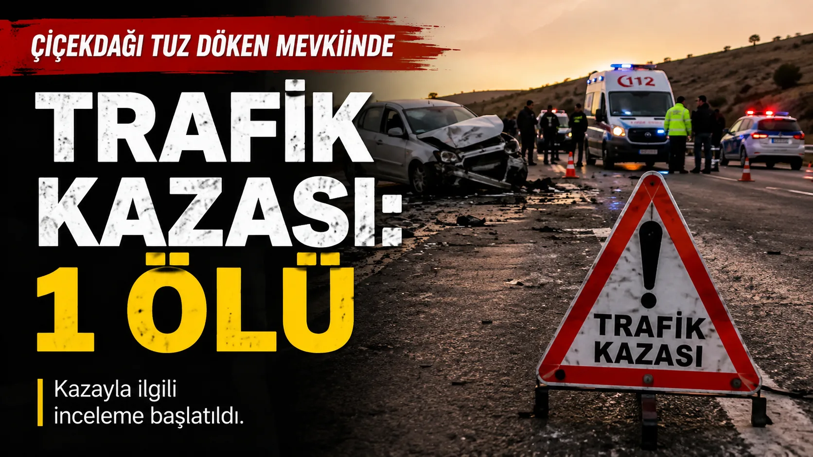 Kırşehir’in Çiçekdağı ilçesinde Tuz Döken mevkiinde meydana gelen trafik kazasında