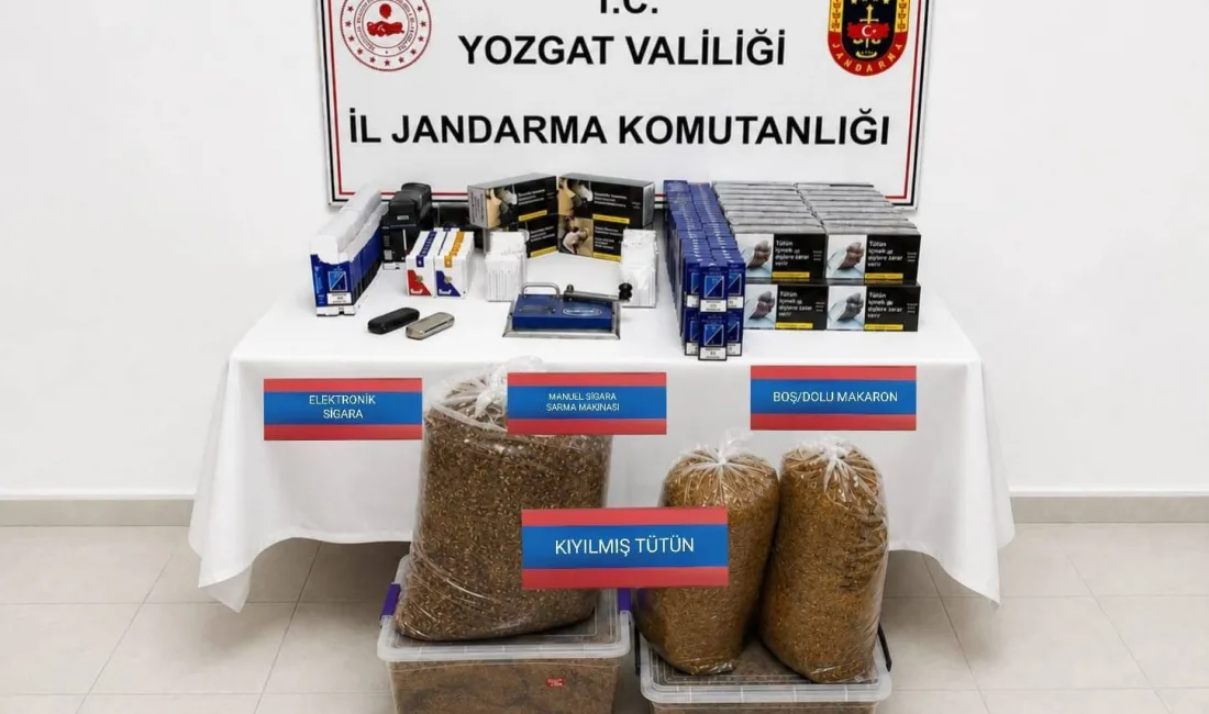 Yozgat’ın Yerköy ilçesinde kaçak tütün ve tütün mamullerine yönelik düzenlenen