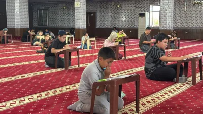 Yerköy’de Yaz Kur’an Kurslarına katılan ilkokul ve ortaokul öğrencileri, düzenlenen